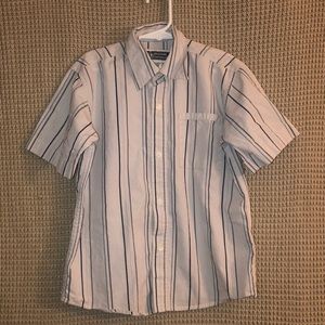 Soft Gray blue/gray striped button down